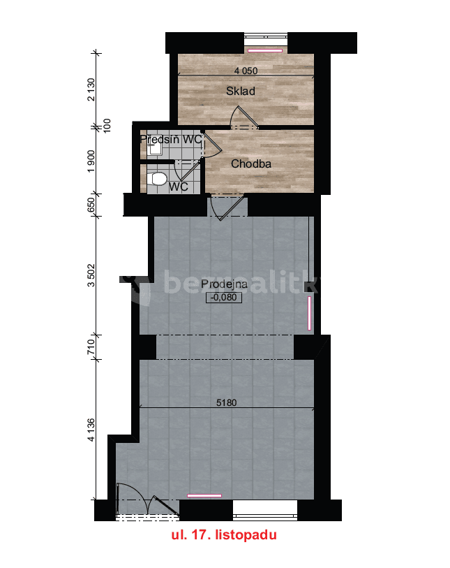 Prenájom kancelárie 61 m², 17. listopadu, Ostrava, Moravskoslezský kraj