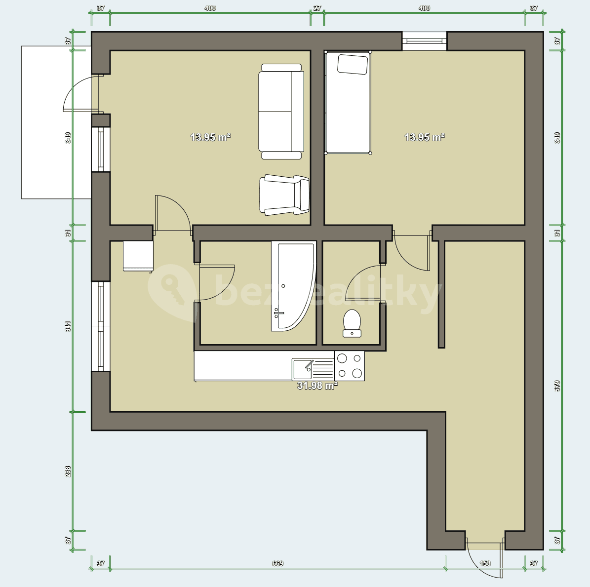 Predaj bytu 2-izbový 57 m², Obránců míru, Třebíč, Kraj Vysočina