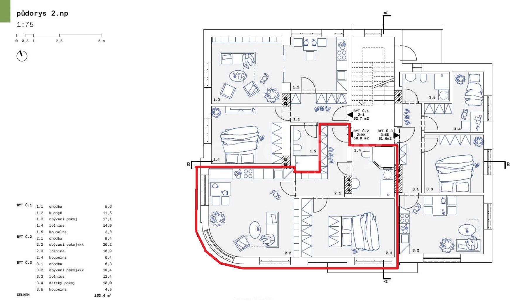 Prenájom bytu 2-izbový 59 m², Hronovská, Rtyně v Podkrkonoší, Královéhradecký kraj