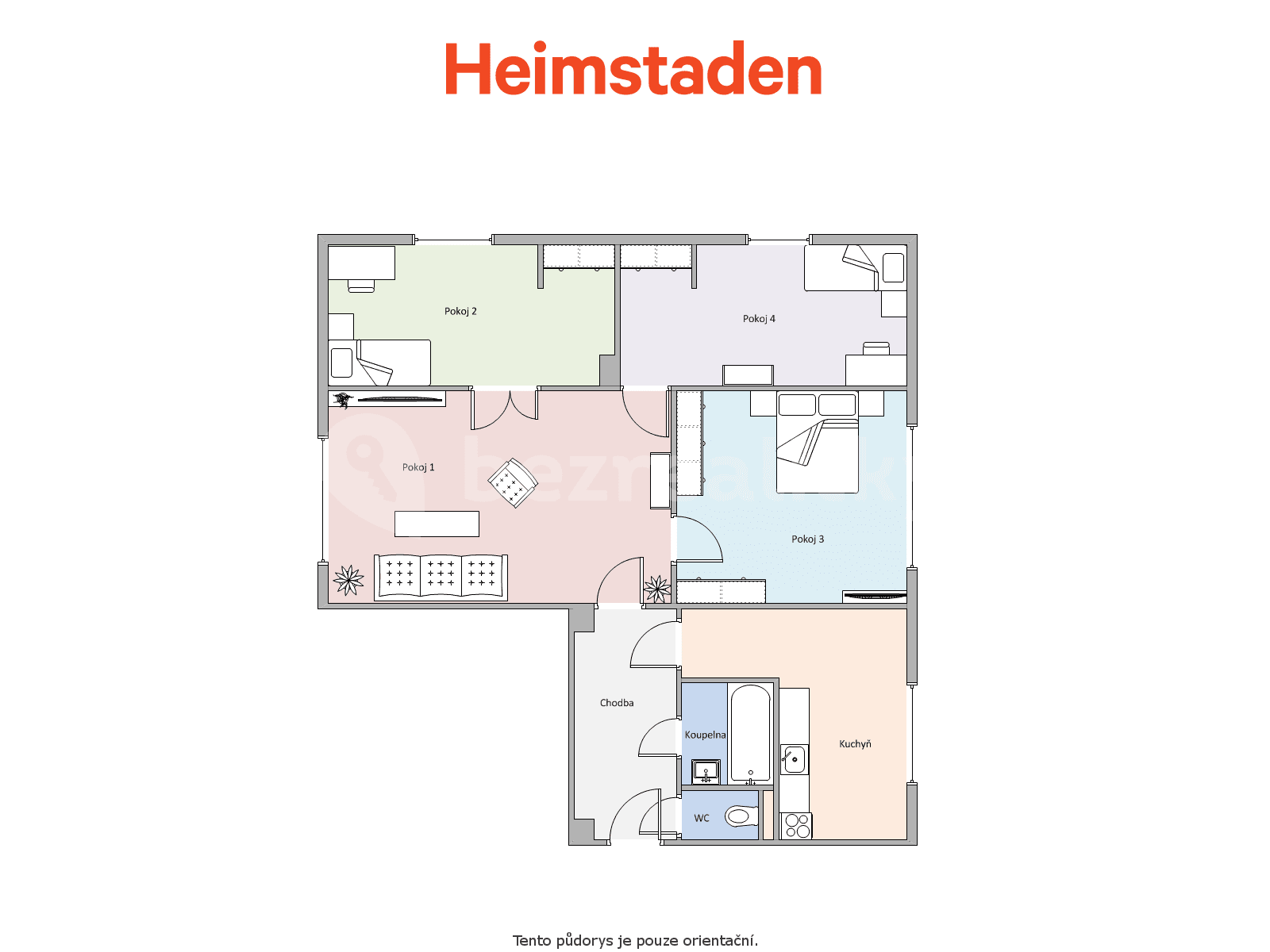 Prenájom bytu 4-izbový 72 m², Jungmannova, Havířov, Moravskoslezský kraj