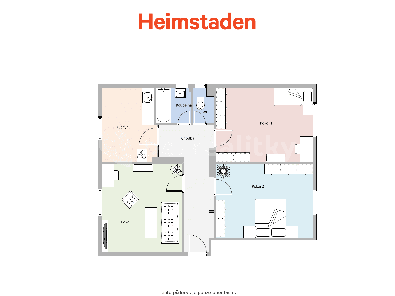 Prenájom bytu 3-izbový 75 m², Václavovická, Šenov, Moravskoslezský kraj