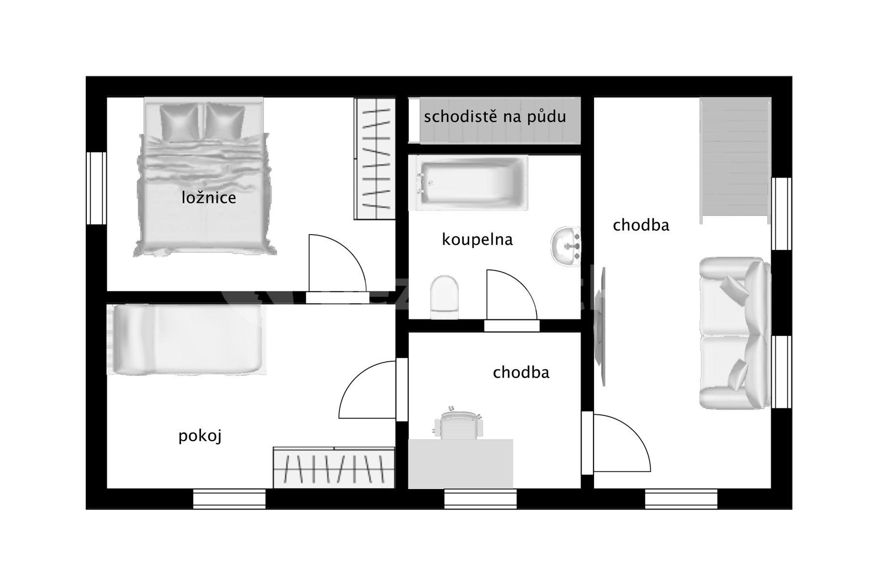 Predaj rekreačného objektu 72 m², pozemek 388 m², Osadní, Babice, Středočeský kraj