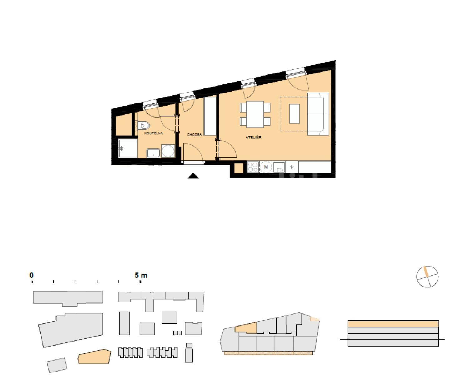 Predaj bytu 1-izbový 34 m², Kyjevská, Pardubice, Pardubický kraj