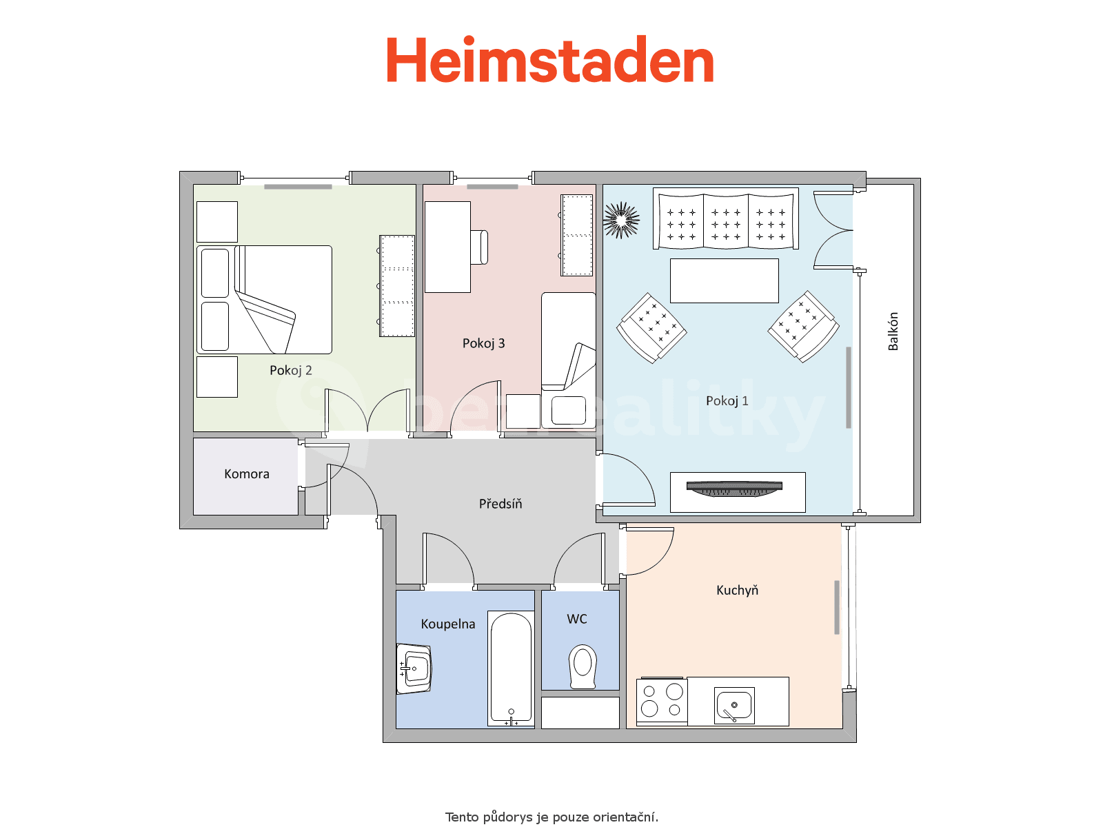 Prenájom bytu 3-izbový 68 m², Závodní, Karviná, Moravskoslezský kraj