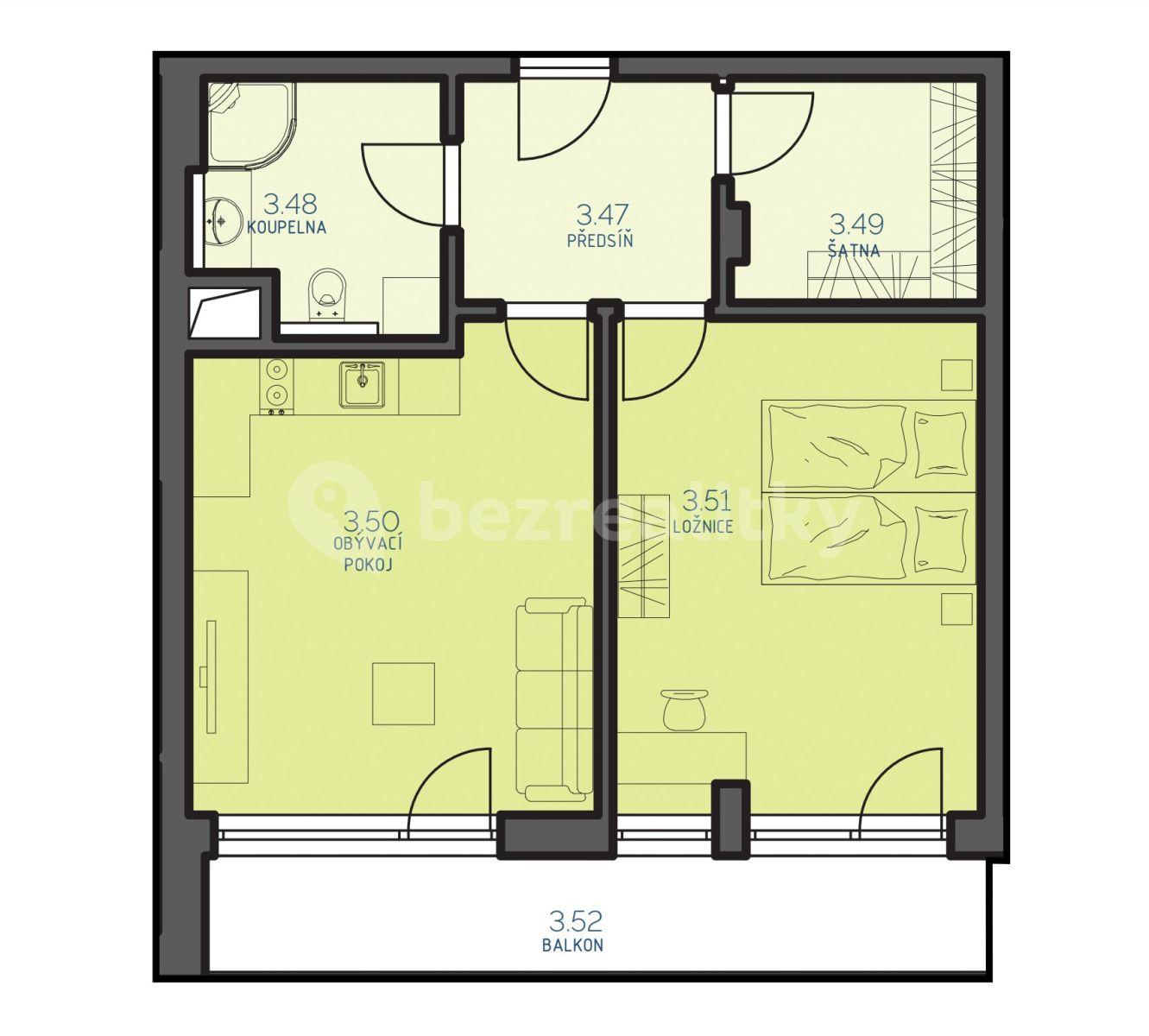 Predaj bytu 2-izbový 60 m², České Vrbné, České Budějovice, Jihočeský kraj