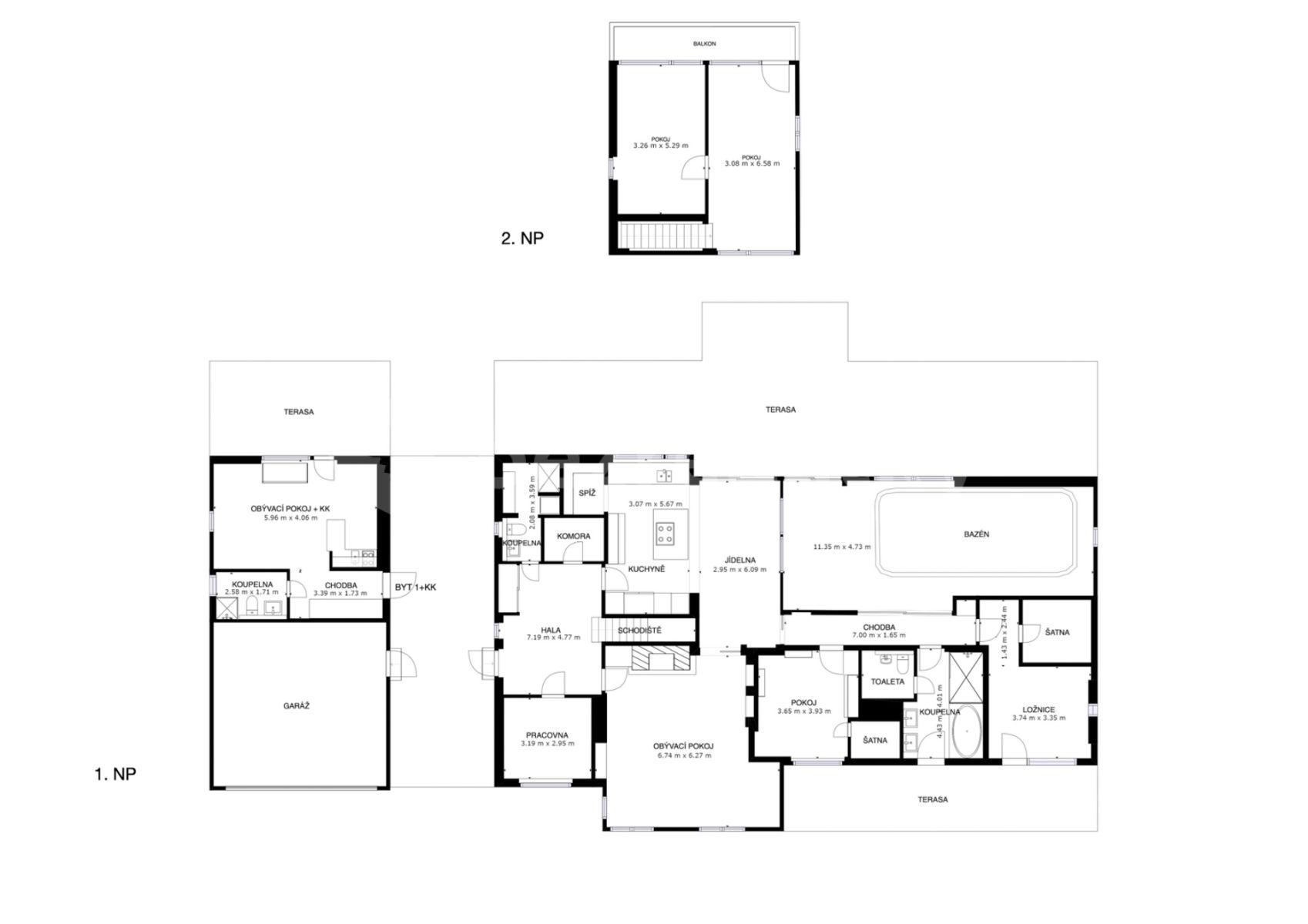 Predaj domu 340 m², pozemek 3.500 m², Českobrodská, Mukařov, Středočeský kraj