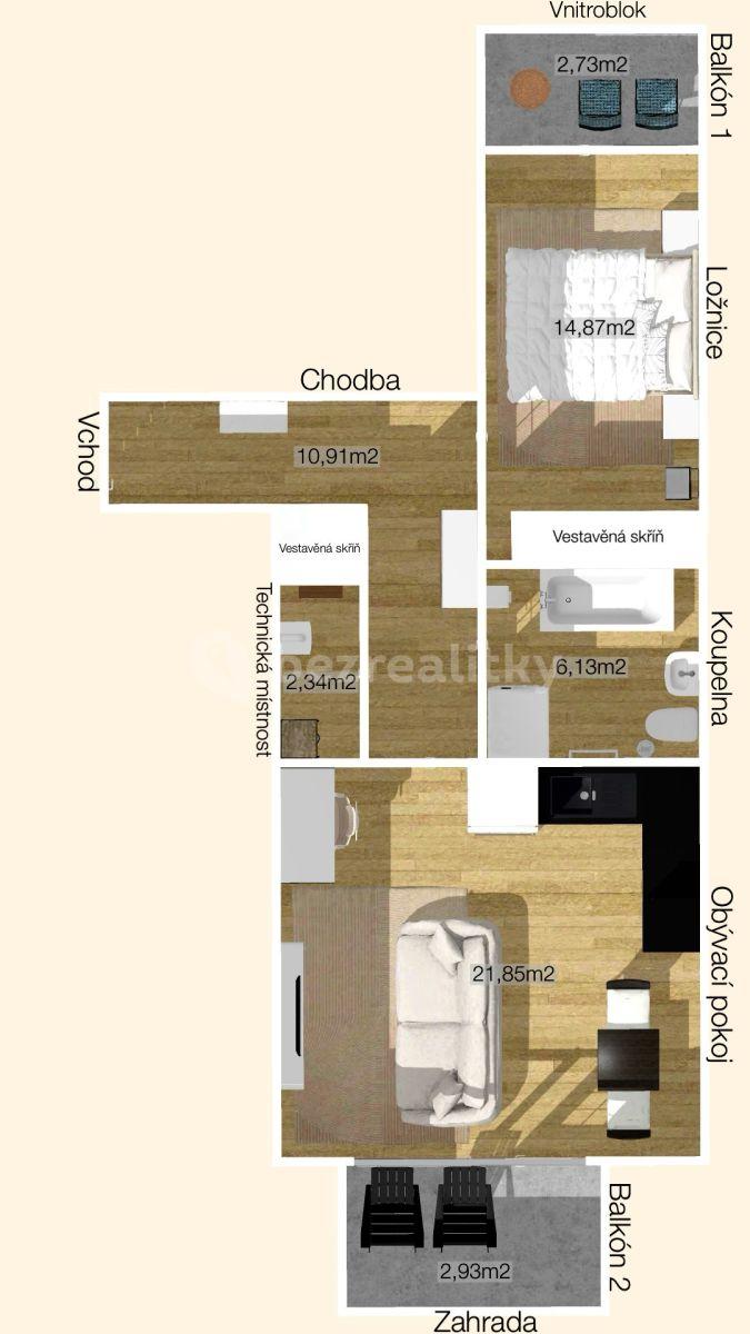 Predaj bytu 2-izbový 62 m², Chlupáčova, Praha, Praha