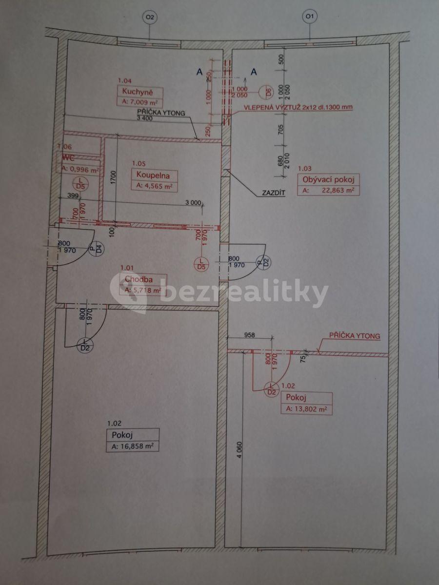 Prenájom bytu 3-izbový 72 m², Nad Alejí, Praha, Praha