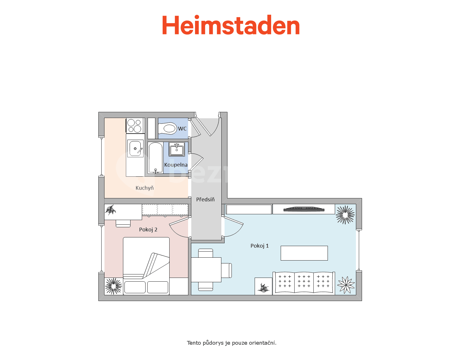 Prenájom bytu 2-izbový 55 m², Slovenská, Karviná, Moravskoslezský kraj