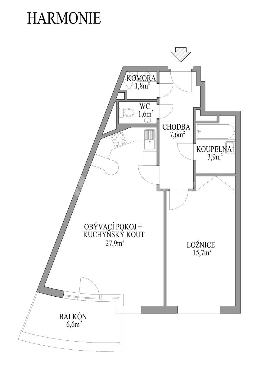 Prenájom bytu 2-izbový 65 m², Praha, Praha