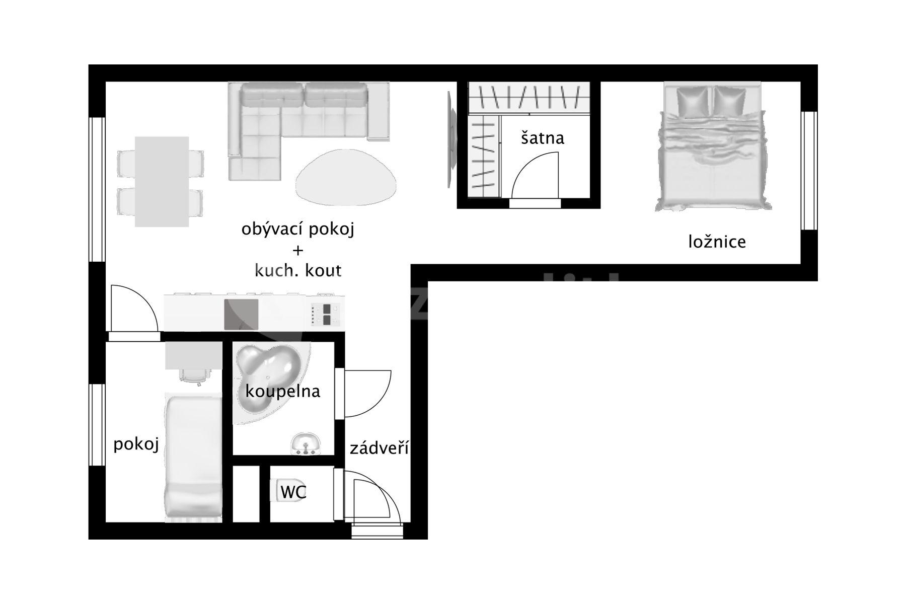 Predaj bytu 3-izbový 51 m², U Růžáku, Nymburk, Středočeský kraj