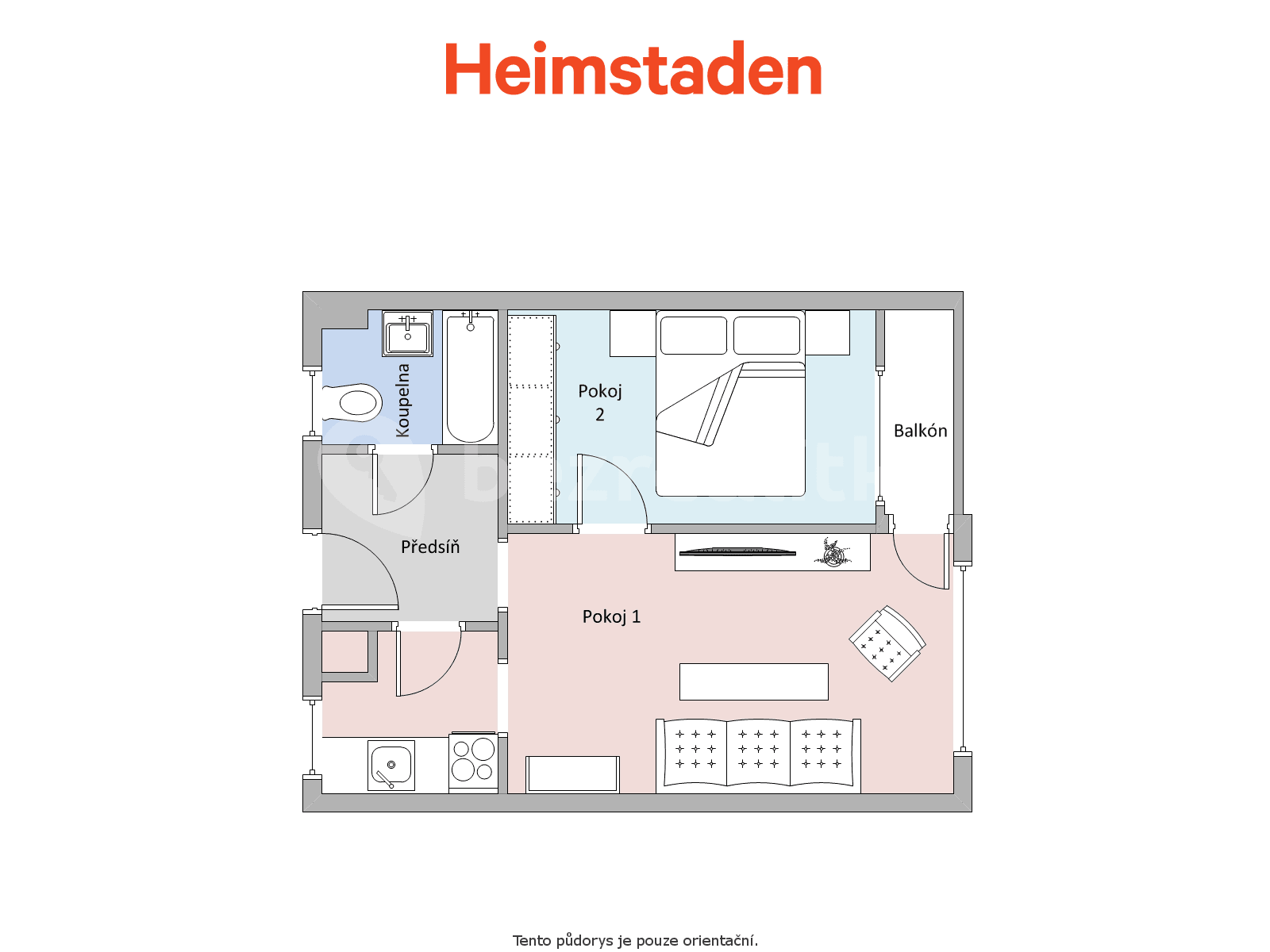 Prenájom bytu 2-izbový 46 m², Lesní, Orlová, Moravskoslezský kraj