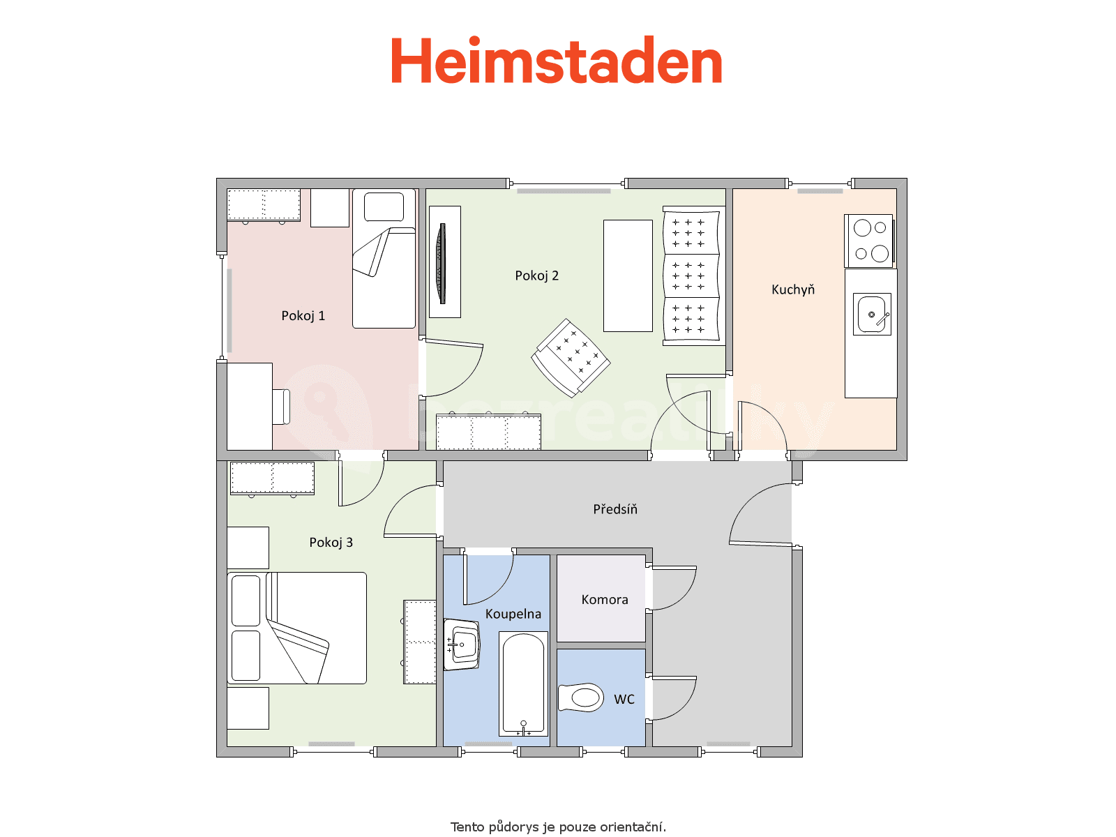 Prenájom bytu 3-izbový 76 m², U Nádraží, Havířov, Moravskoslezský kraj