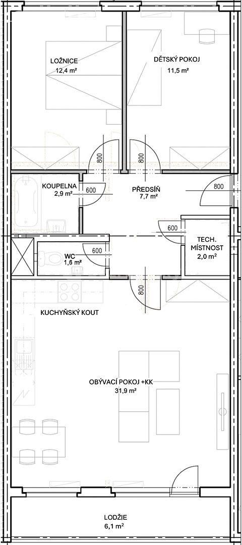 Predaj bytu 3-izbový 73 m², Vašátkova, Praha, Praha