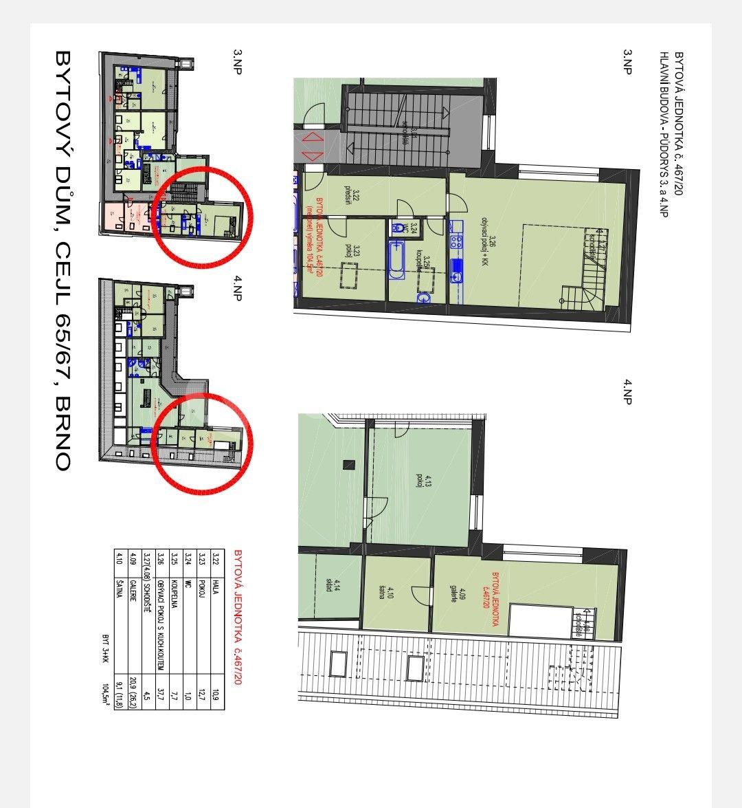 Predaj bytu 3-izbový 104 m², Cejl, Brno, Jihomoravský kraj