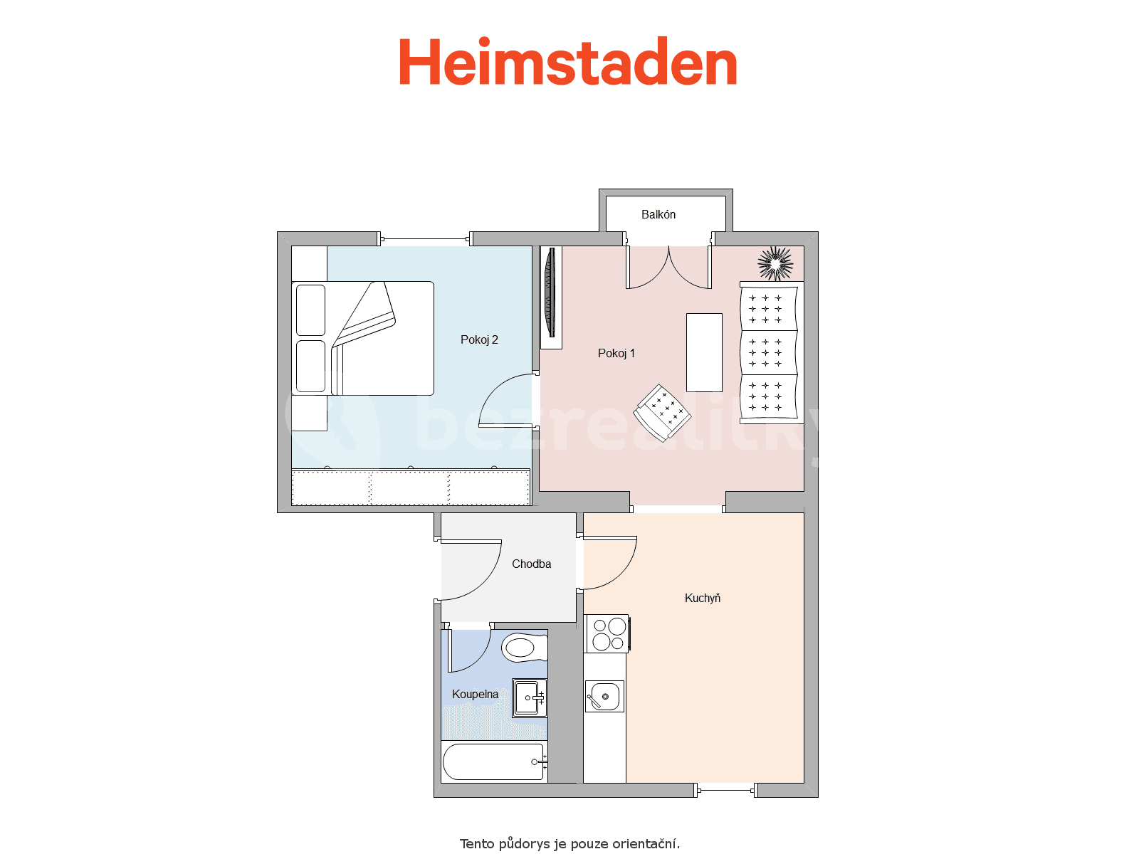 Prenájom bytu 2-izbový 48 m², Severní, Hlučín, Moravskoslezský kraj