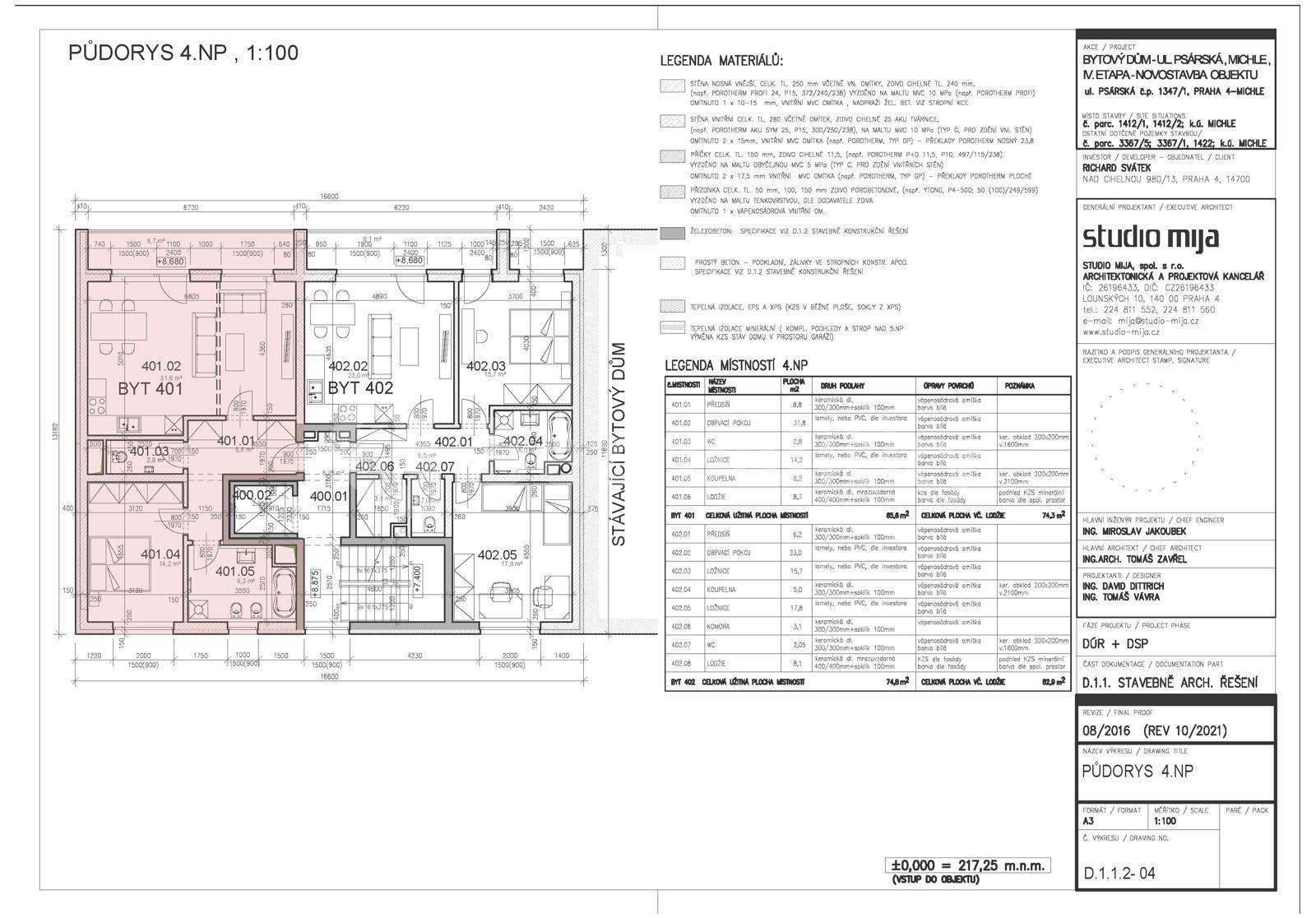 Predaj bytu 3-izbový 74 m², Psárská, Praha, Praha