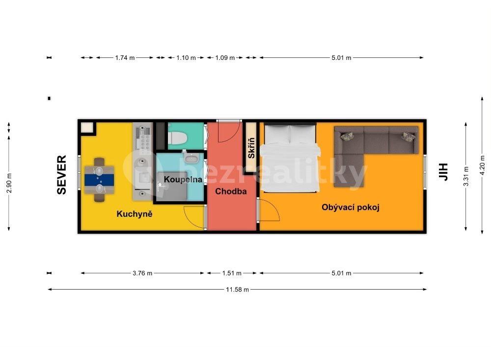 Prenájom bytu 1-izbový 28 m², Březohorská, Příbram, Středočeský kraj