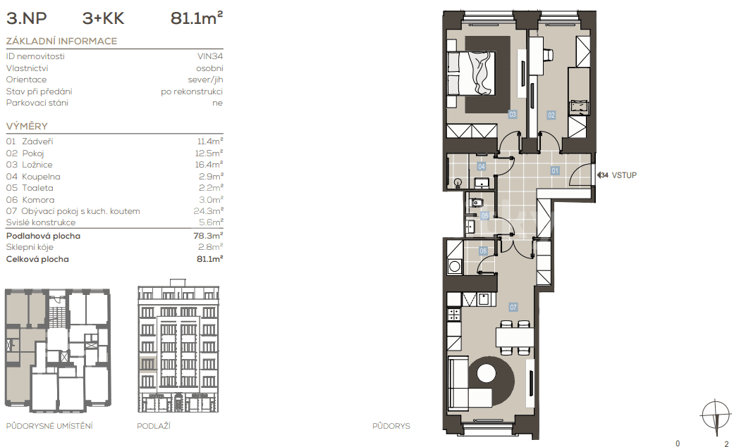 Predaj bytu 3-izbový 78 m², Vinohradská, Praha, Praha