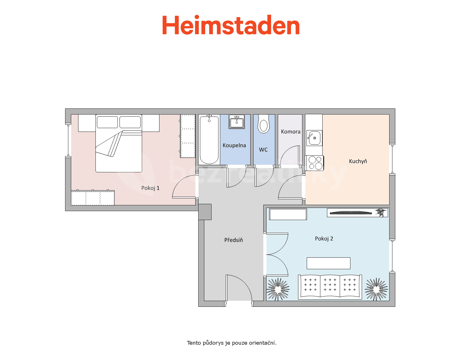 Prenájom bytu 2-izbový 55 m², Nedbalova, Havířov, Moravskoslezský kraj