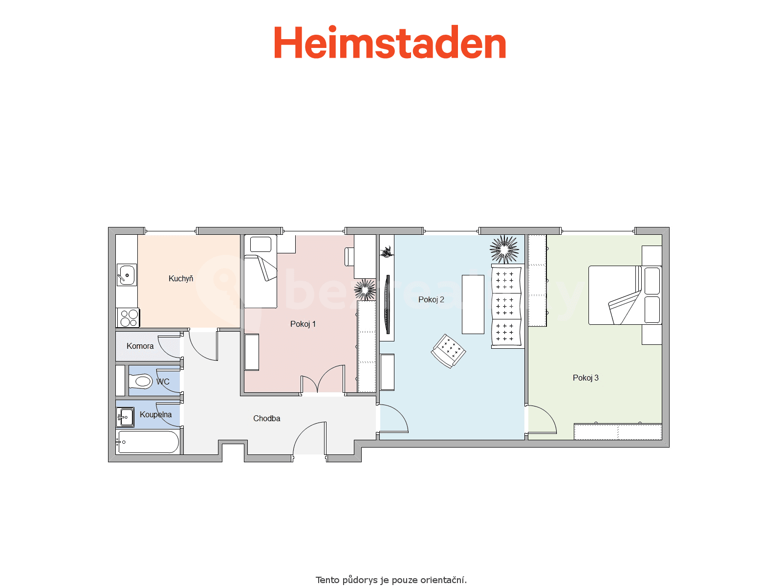 Prenájom bytu 3-izbový 74 m², Rossenbergových, Havířov, Moravskoslezský kraj