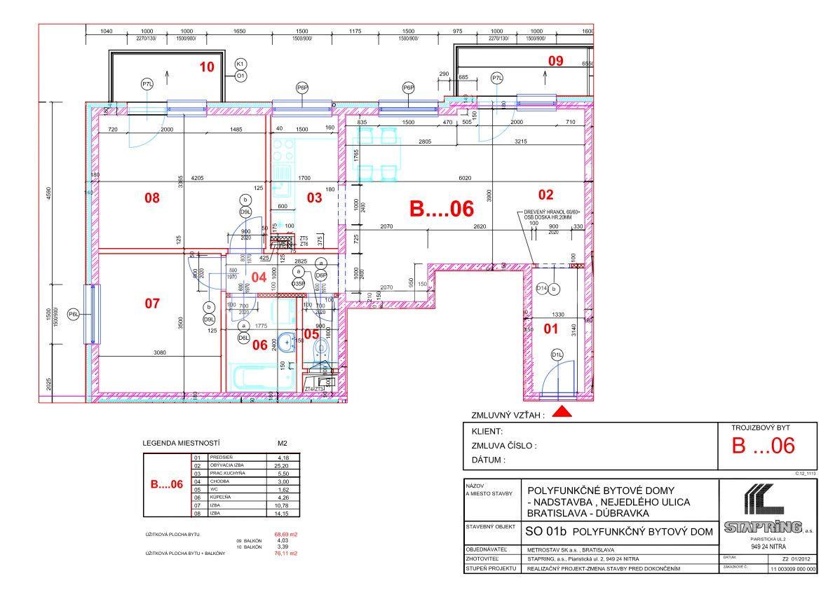 Predaj bytu 3-izbový 69 m², Nejedlého, Dúbravka, Bratislavský kraj