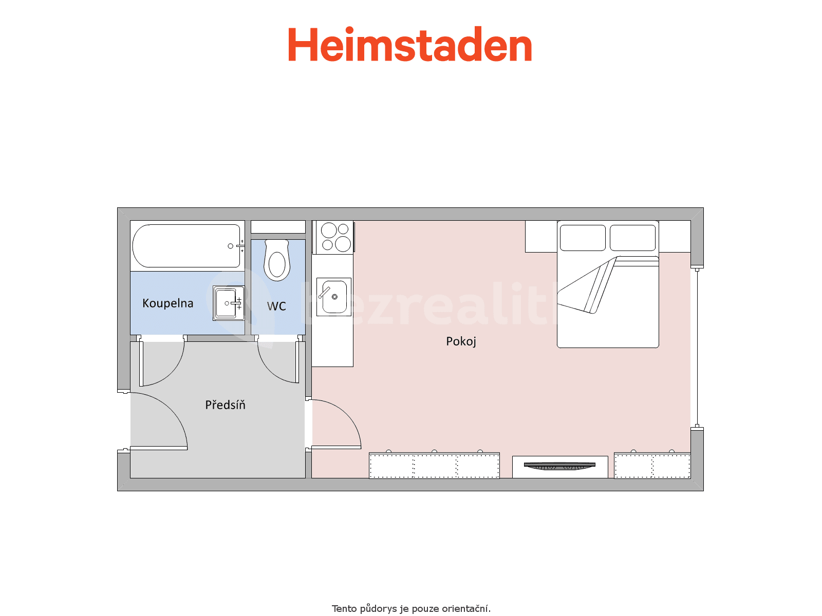 Prenájom bytu 1-izbový 28 m², Masarykova třída, Orlová, Moravskoslezský kraj