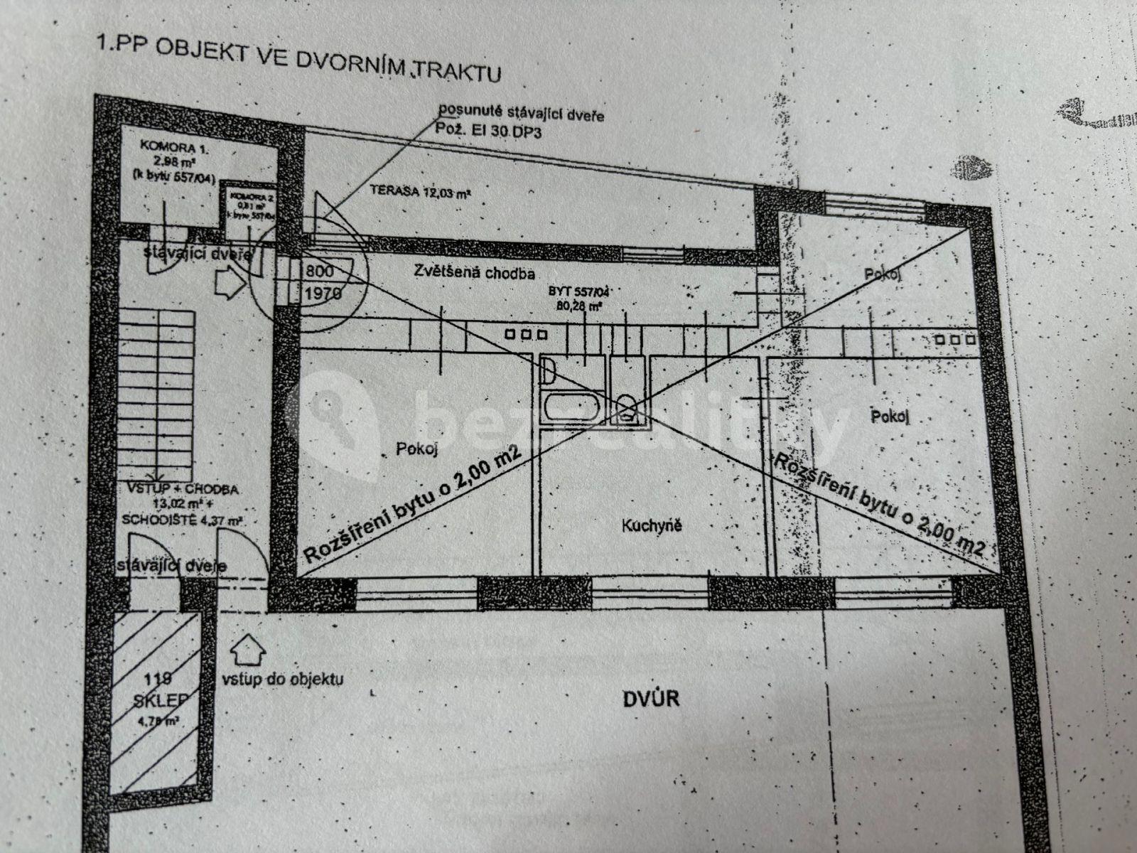 Prenájom bytu 3-izbový 84 m², Pod Kotlaskou, Praha, Praha