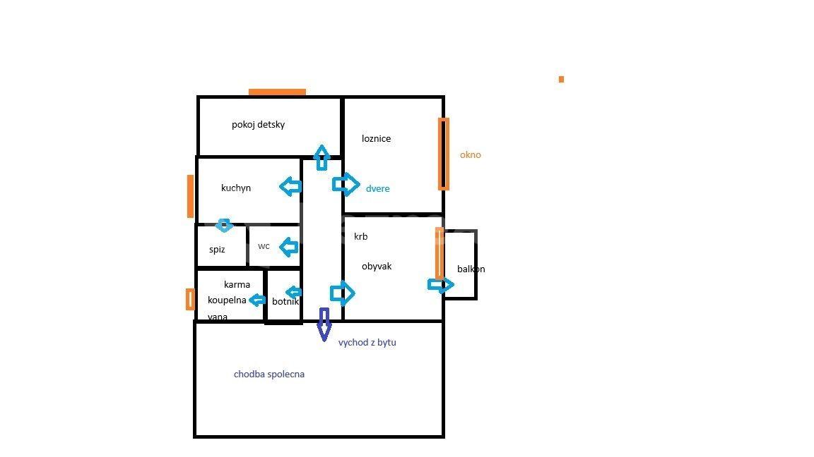 Prenájom bytu 3-izbový 68 m², Petelinova, Olomouc, Olomoucký kraj