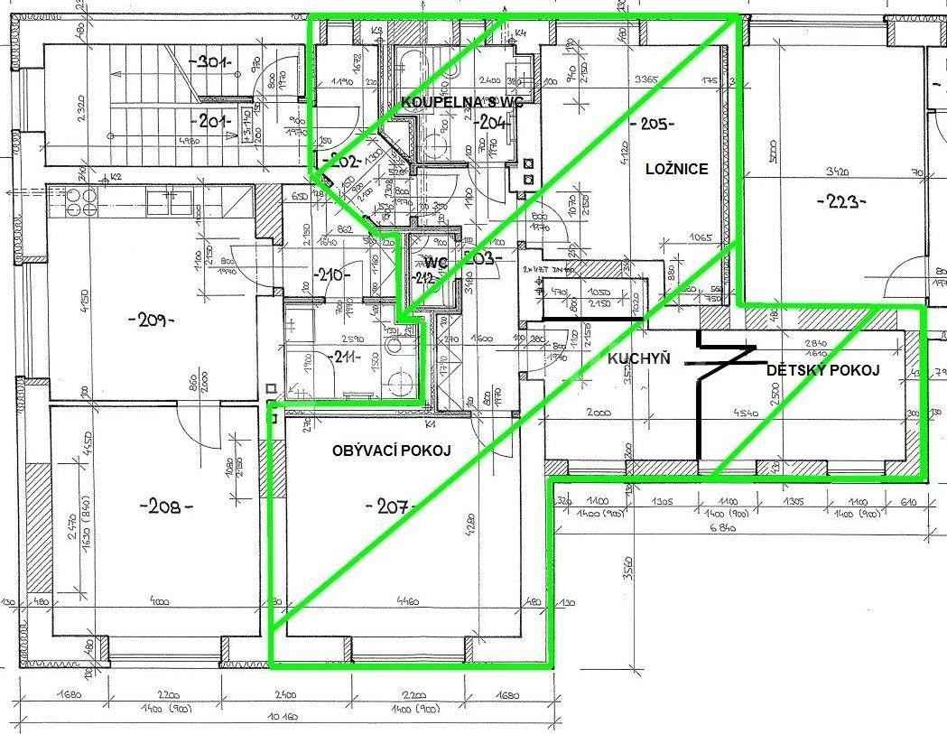 Prenájom bytu 3-izbový 71 m², Ječná, Hradec Králové, Královéhradecký kraj