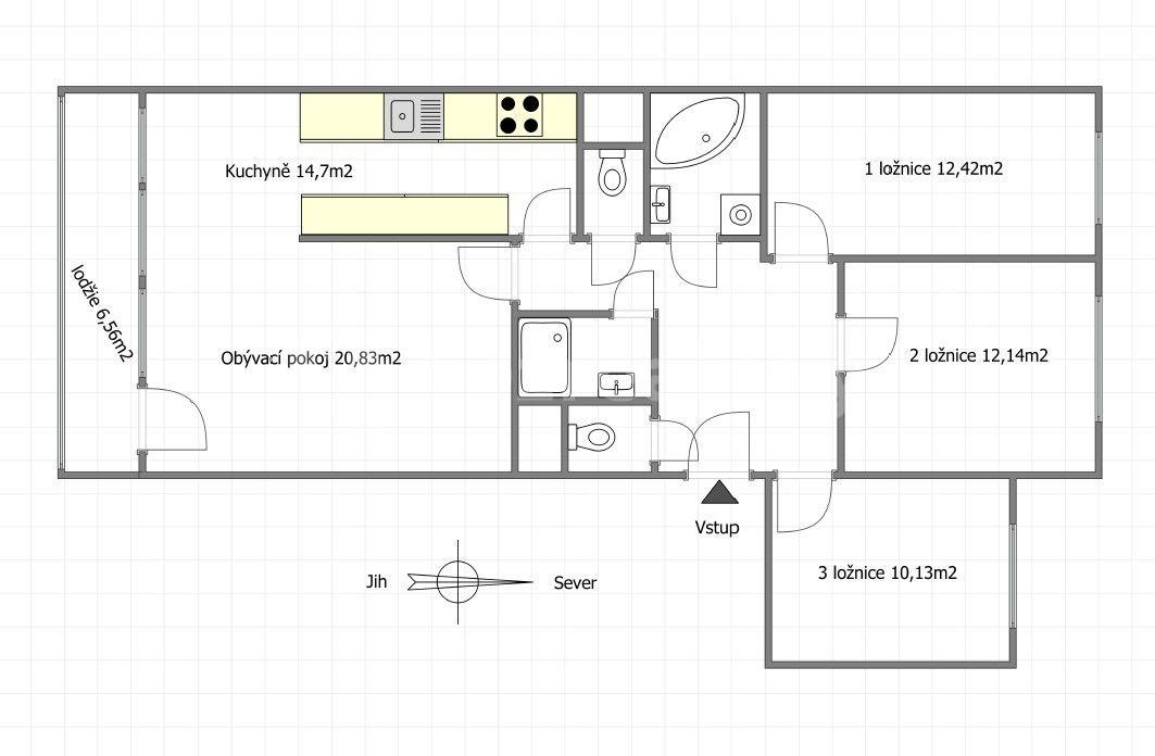 Prenájom bytu 4-izbový 96 m², Točitá, Praha, Praha