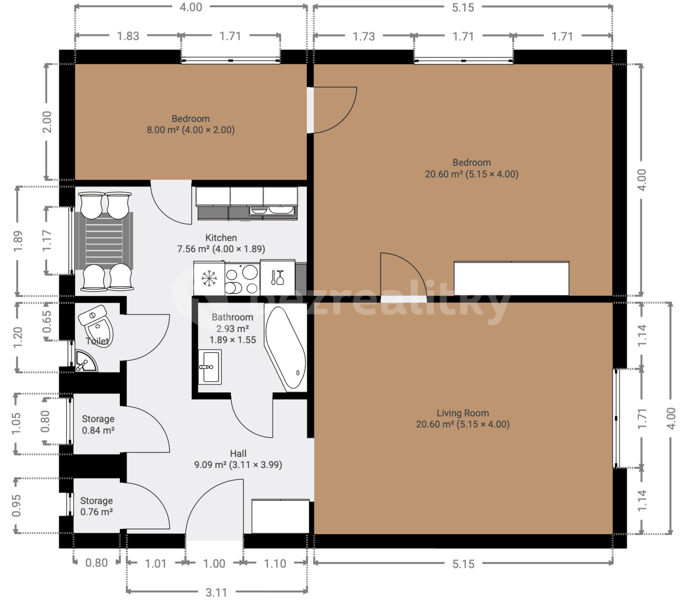 Prenájom bytu 3-izbový 70 m², Kubelíkova, Liberec, Liberecký kraj