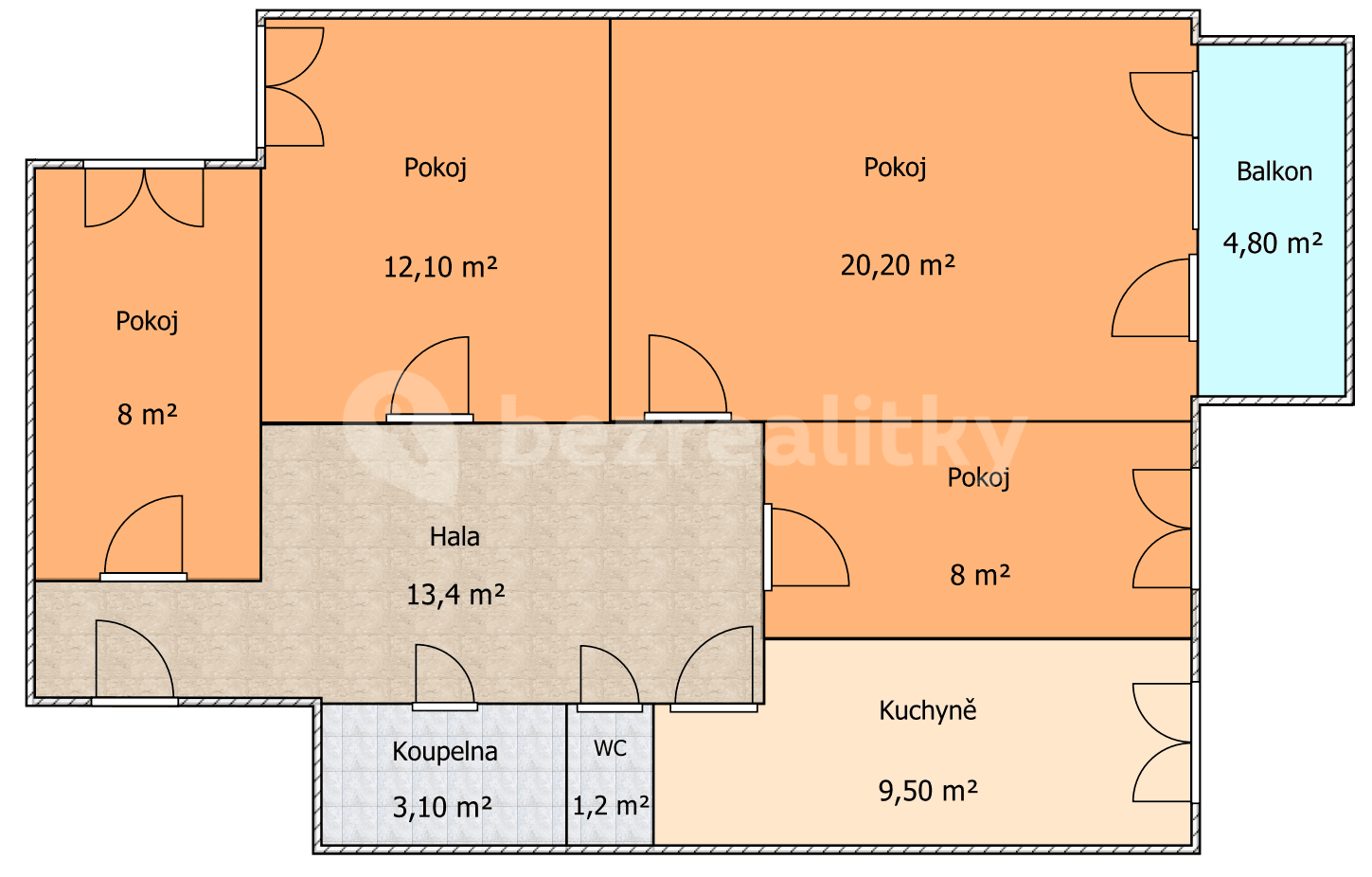 Predaj bytu 4-izbový 83 m², Rolnická, Brno, Jihomoravský kraj