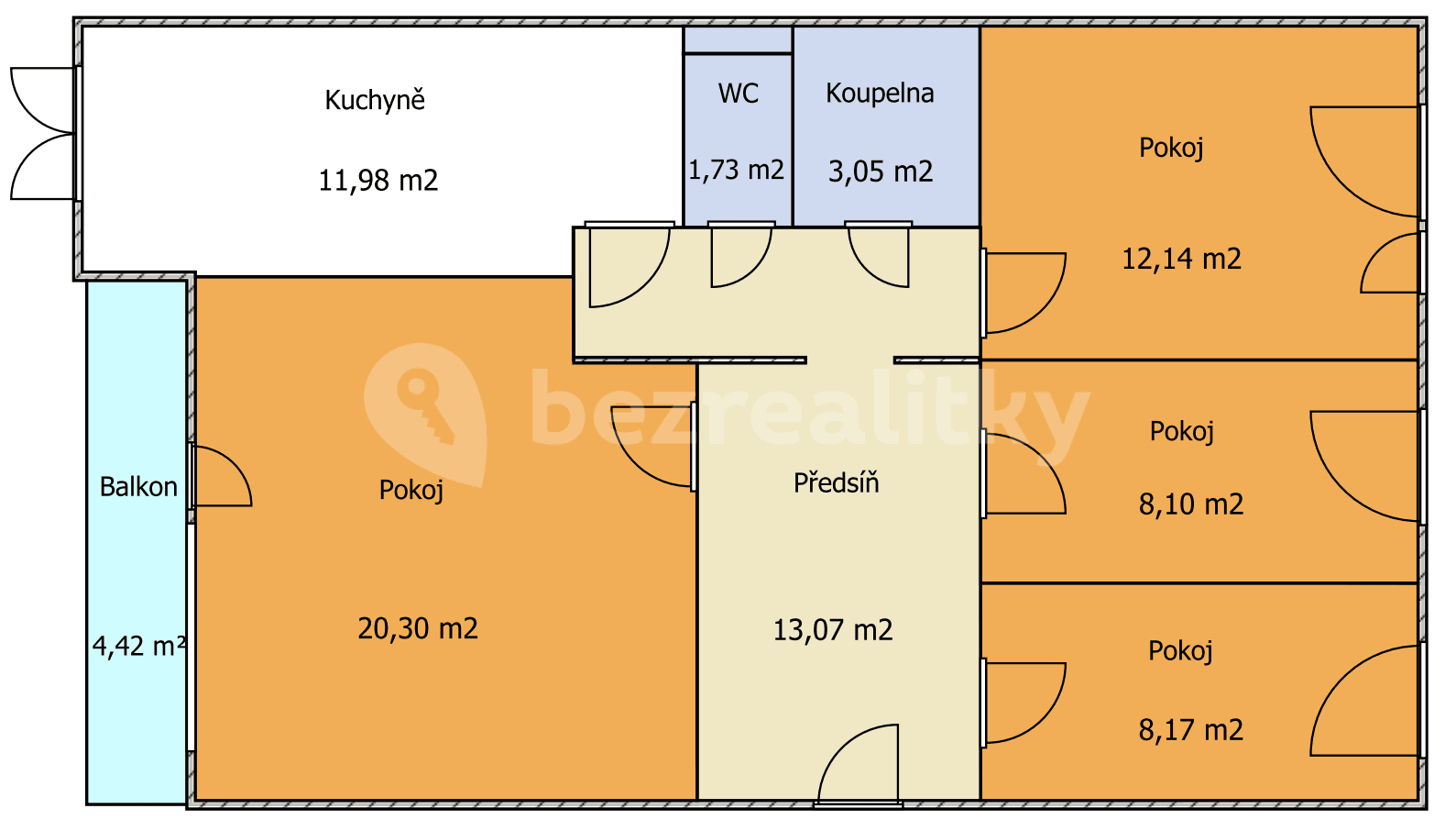 Predaj bytu 4-izbový 83 m², Svážná, Brno, Jihomoravský kraj