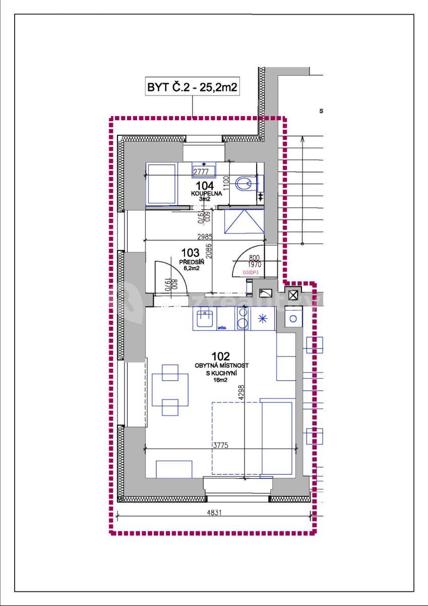 Prenájom bytu 1-izbový 25 m², Josefův Důl, Liberecký kraj