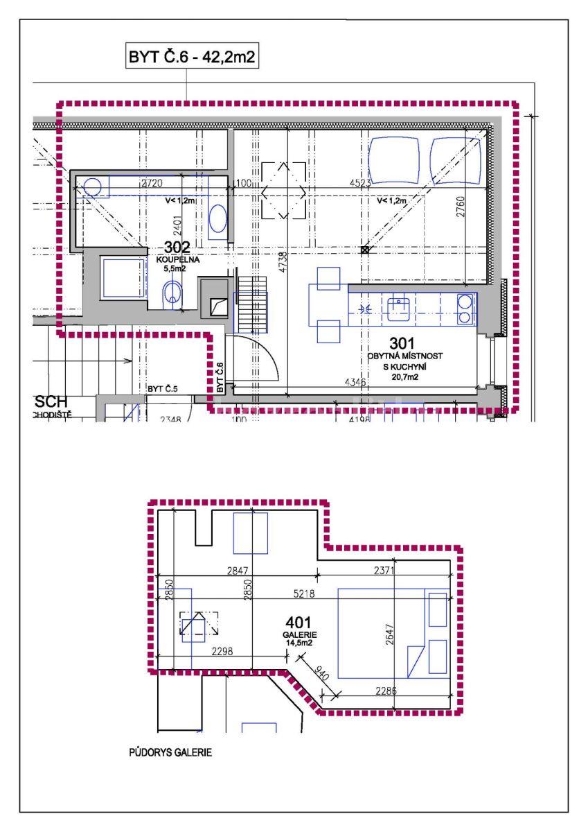 Prenájom bytu 2-izbový 42 m², Josefův Důl, Liberecký kraj