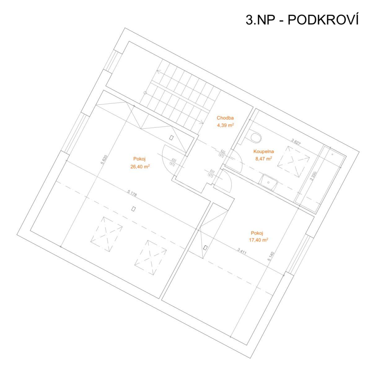 Prenájom bytu 4-izbový 111 m², Otakara Johna, Mělník, Středočeský kraj