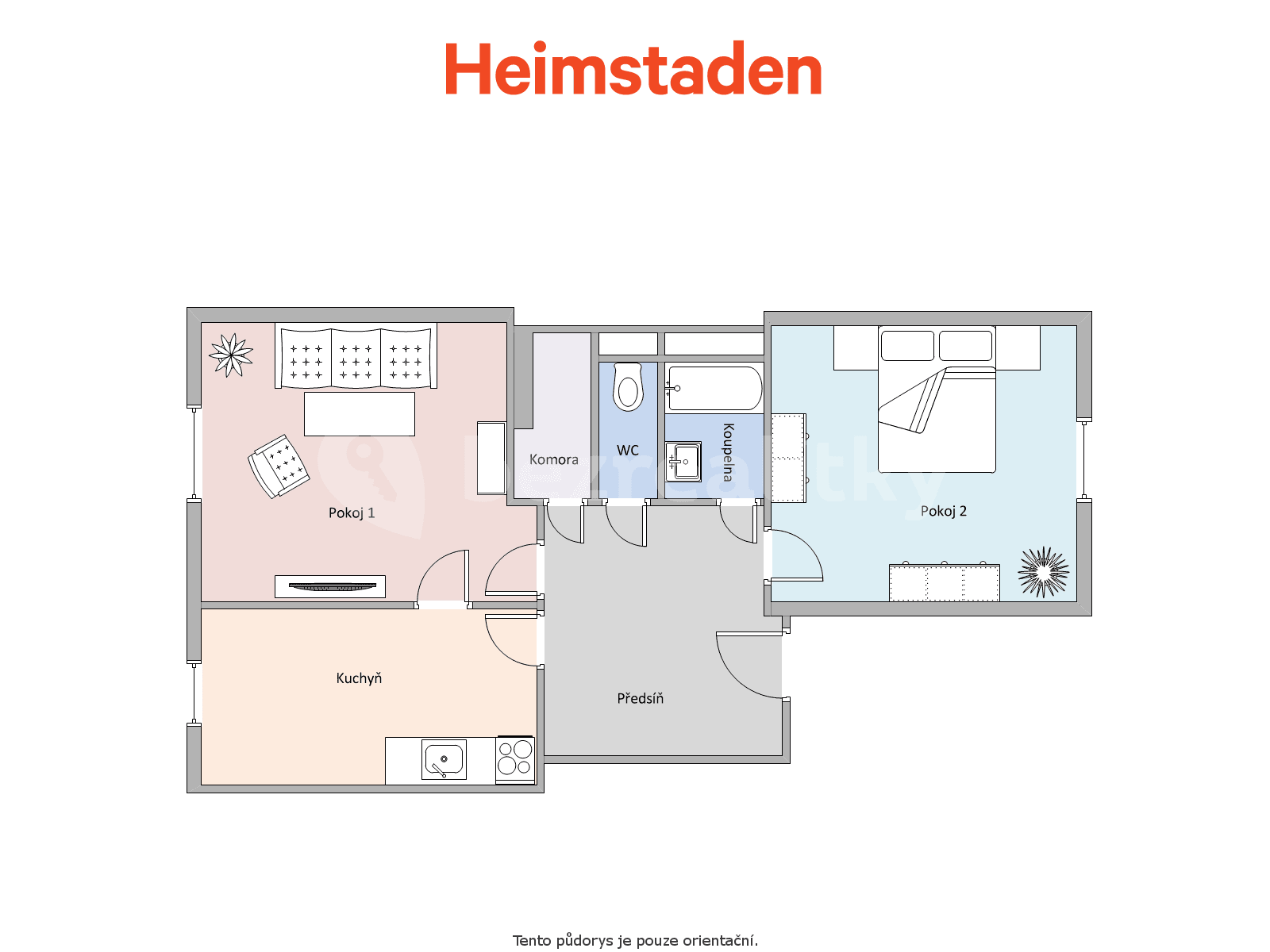 Prenájom bytu 2-izbový 58 m², Hlavní třída, Havířov, Moravskoslezský kraj