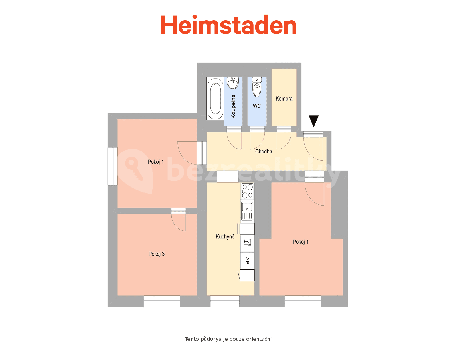 Prenájom bytu 3-izbový 69 m², Hlavní třída, Havířov, Moravskoslezský kraj