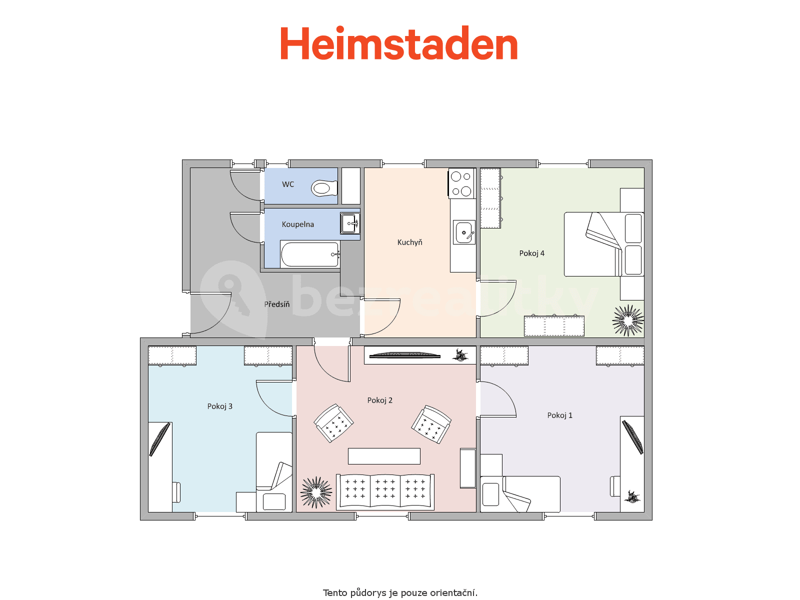 Prenájom bytu 4-izbový 59 m², Gustava Klimenta, Havířov, Moravskoslezský kraj