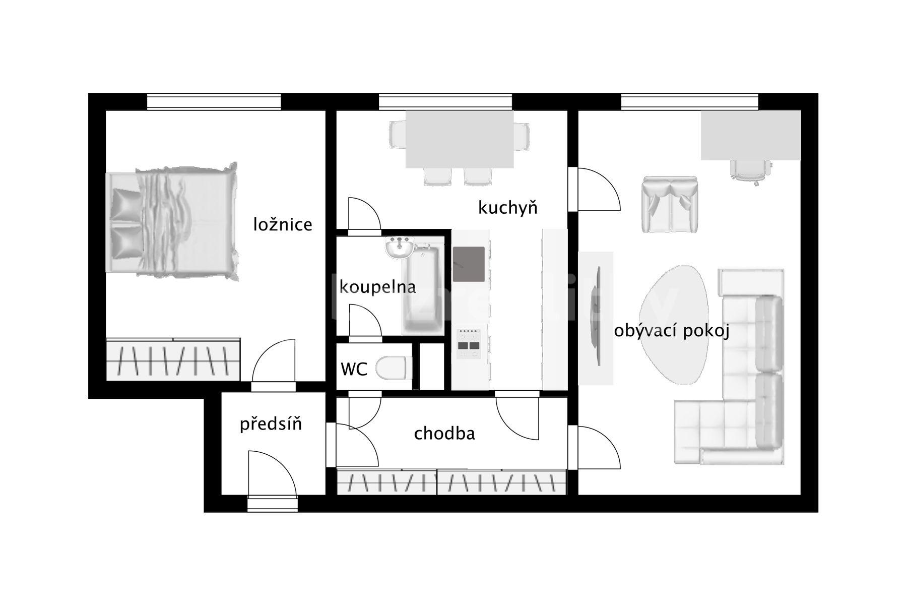 Predaj bytu 2-izbový 57 m², Sídliště Plešivec, Český Krumlov, Jihočeský kraj