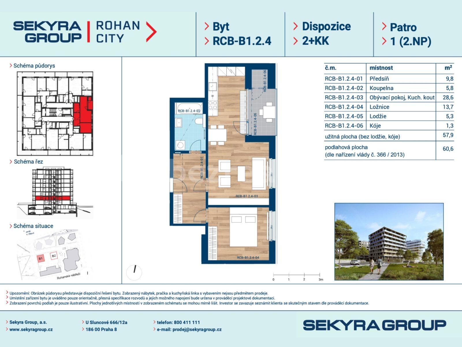 Prenájom bytu 2-izbový 65 m², Sokolova, Praha, Praha