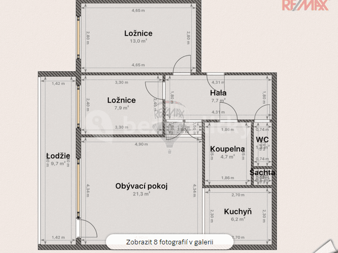 Prenájom bytu 3-izbový 56 m², Škábova, Praha, Praha