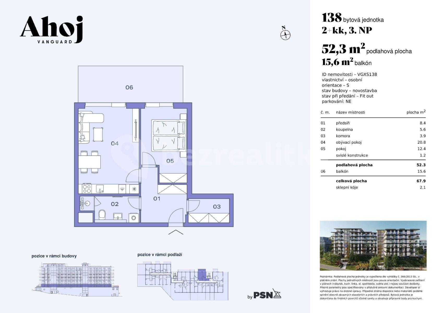 Predaj bytu 2-izbový 52 m², Československého exilu, Praha, Praha