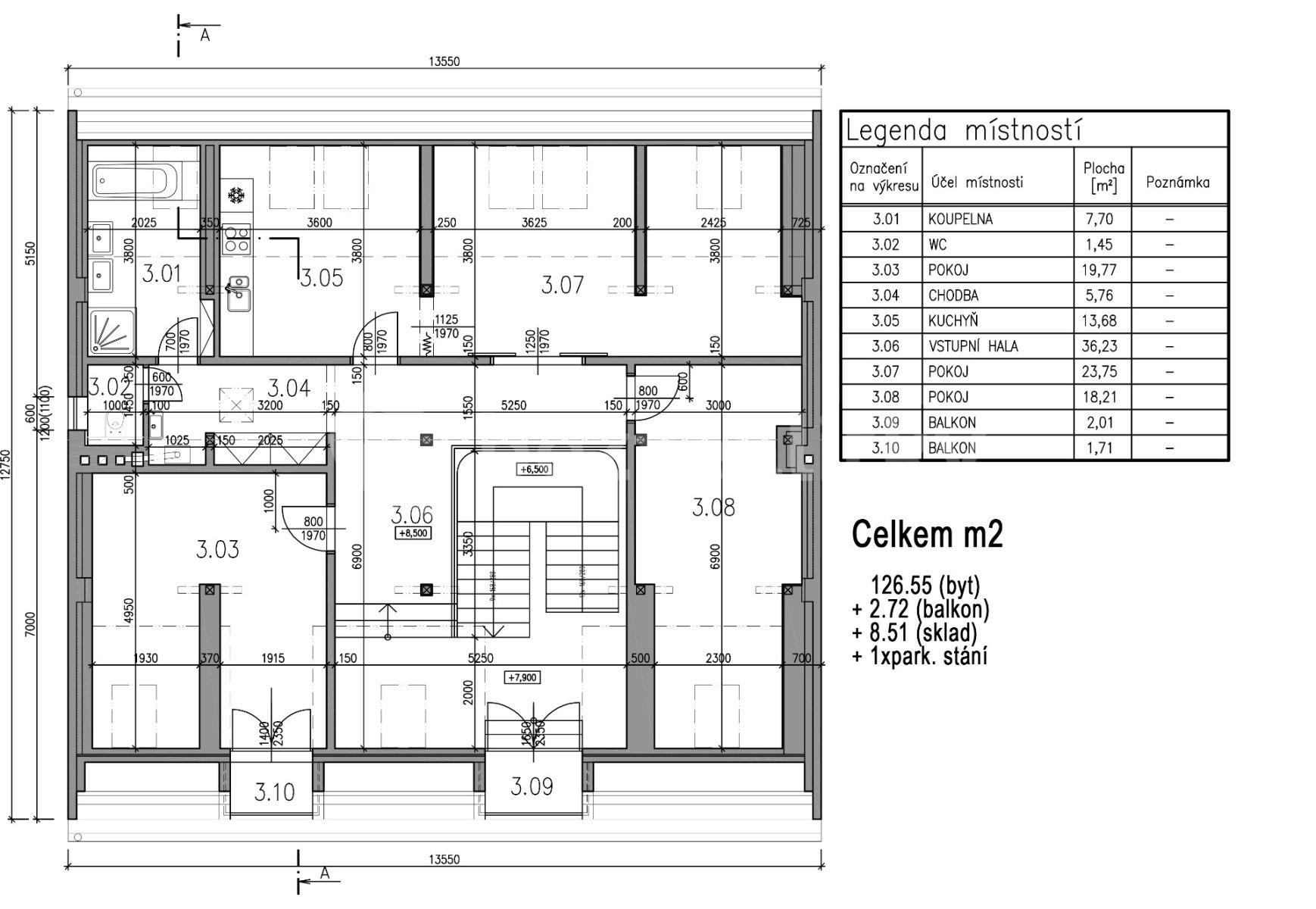 Prenájom bytu 3-izbový 130 m², Zenklova, Praha, Praha