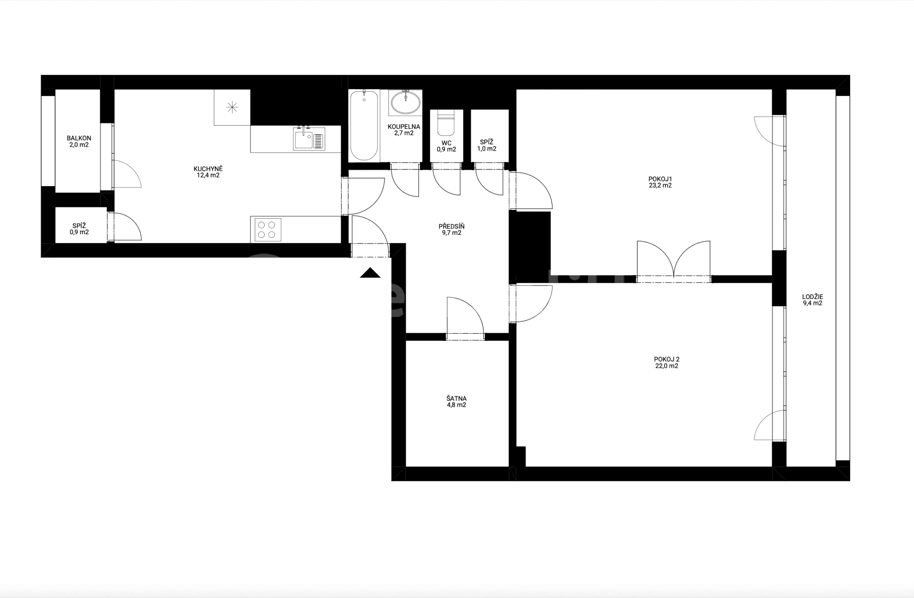 Prenájom bytu 2-izbový 78 m², Bayerova, Brno, Jihomoravský kraj