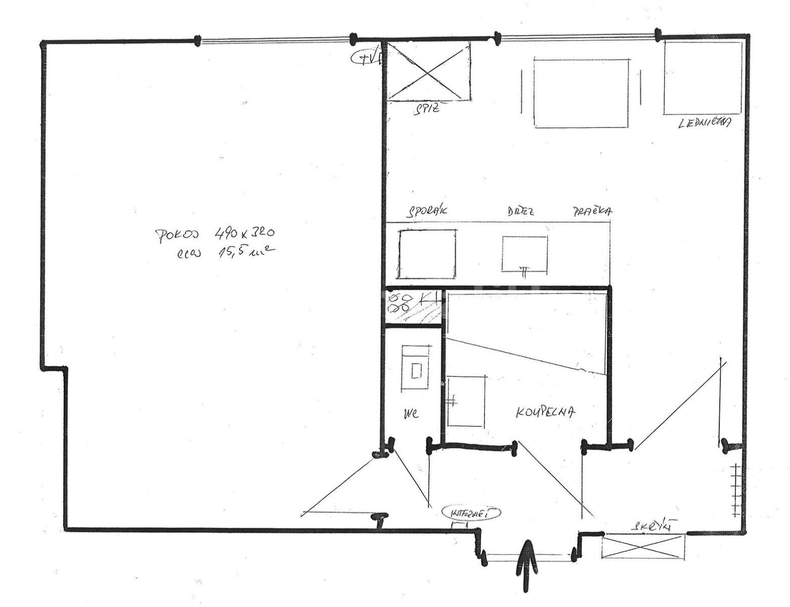 Prenájom bytu 1-izbový 32 m², Družstevní, Pardubice, Pardubický kraj