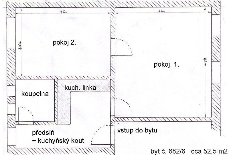 Prenájom bytu 2-izbový 54 m², Sušická, Liberec, Liberecký kraj