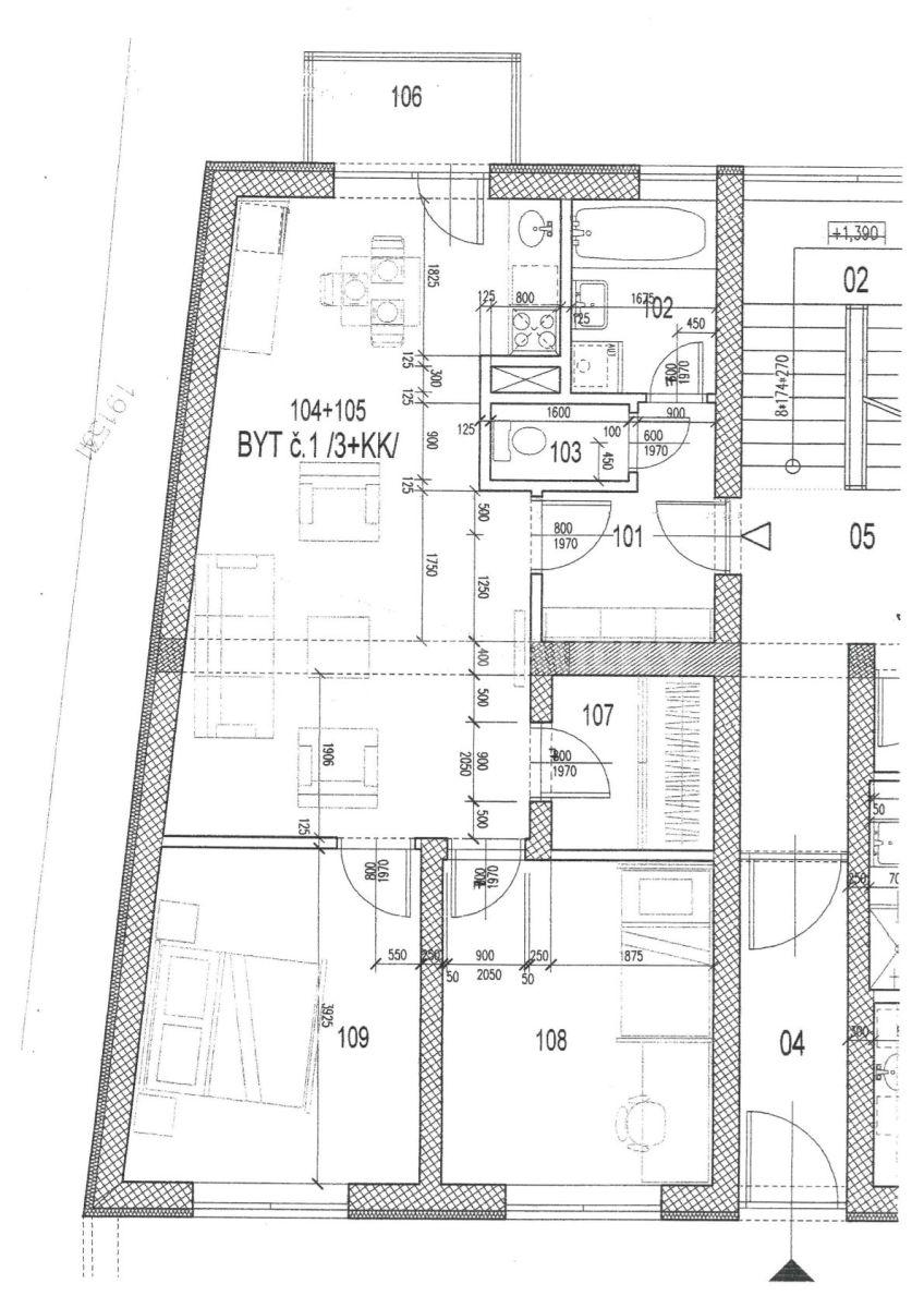 Predaj bytu 3-izbový 68 m², Komenského, Židlochovice, Jihomoravský kraj