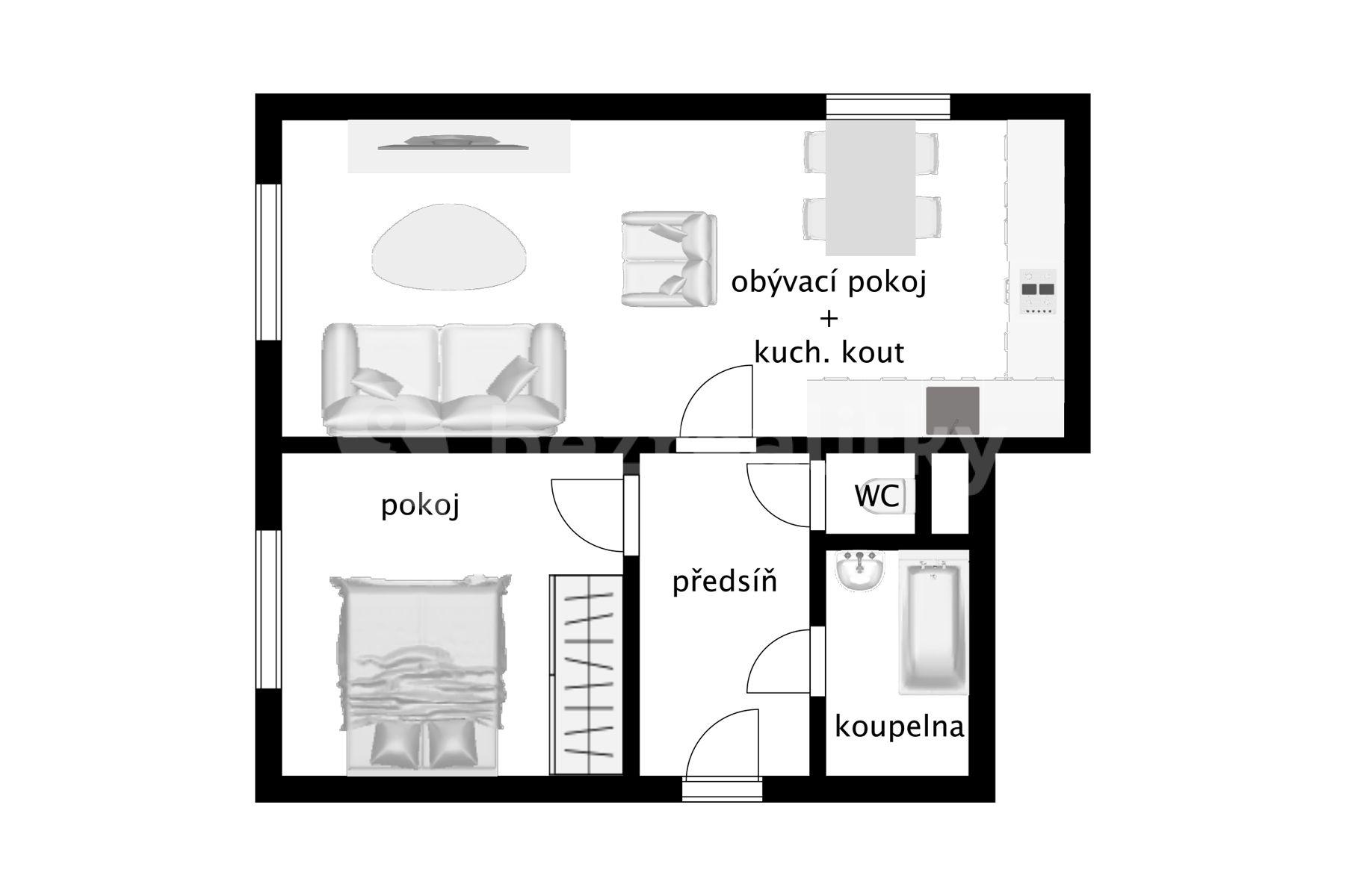 Predaj bytu 2-izbový 51 m², Jižní, Větrušice, Středočeský kraj